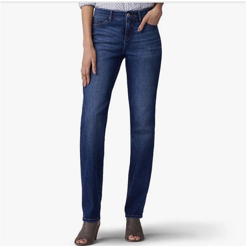 NWT Lee Vintage Jeans Perfect-Fit Straight-Leg Dark Wash 5-Pocket Stretch Denims